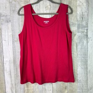St. John’s Bay Size 2X Ribbed Red Tank Top with Crewneck